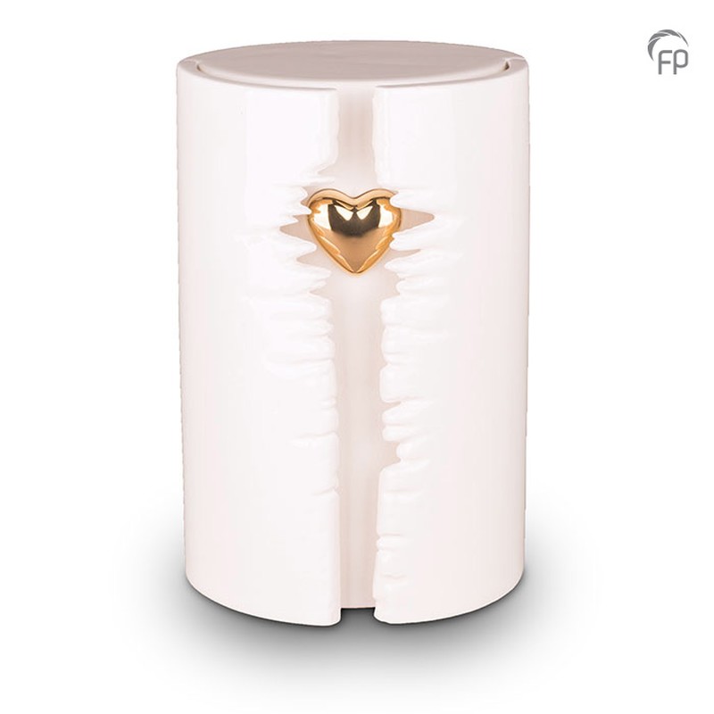 Urn keramiek wit met LED