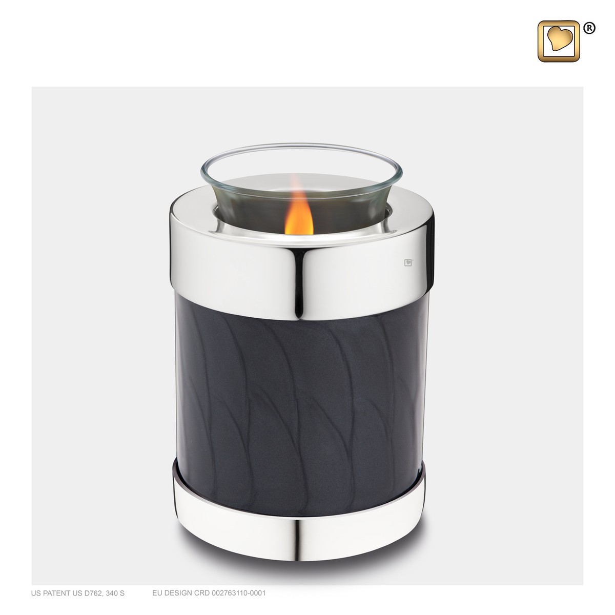 Tealight urn Midnight&Pol silver