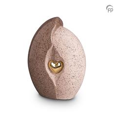 Keramiek urn grijs met hart